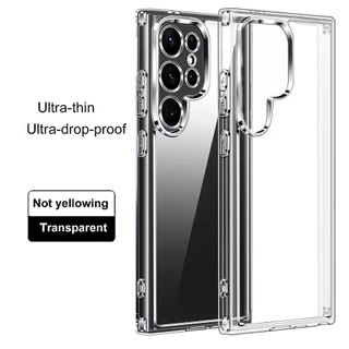 SAMSUNG หรูหราอะคริลิคclear HardสําหรับSamsung Galaxy S25 S24 S23 S22 S20 Ultra Plus FEโปร่งใสปกหลัง