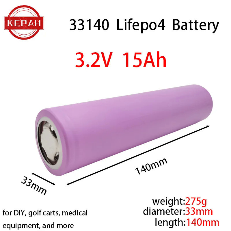 33140 Lifepo4 Battery 3.2V 15Ah for DIY 4S 12V 24V 36V 48V ebike e-scooter power tools Electric moto
