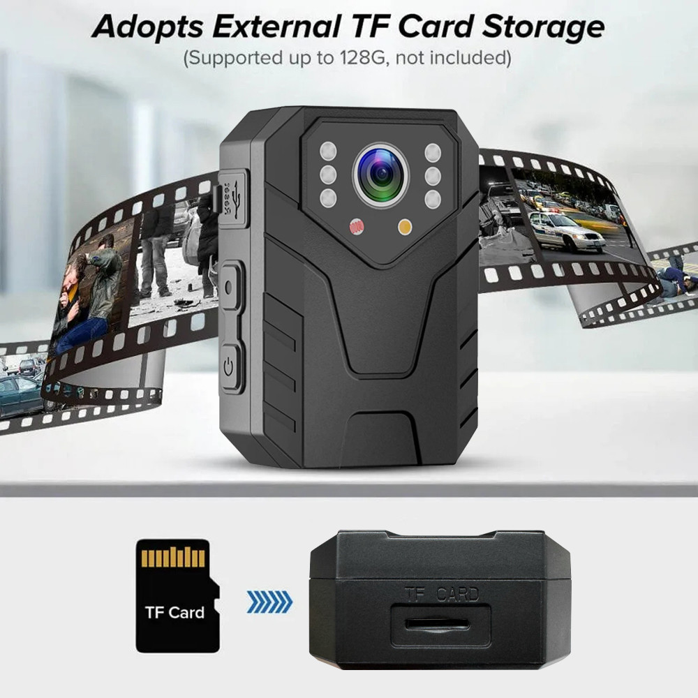 Body สวมใส่มินิกล้องตํารวจ HD DVR Video Recorder Security Cam IR Night Vision Mini Camcorders