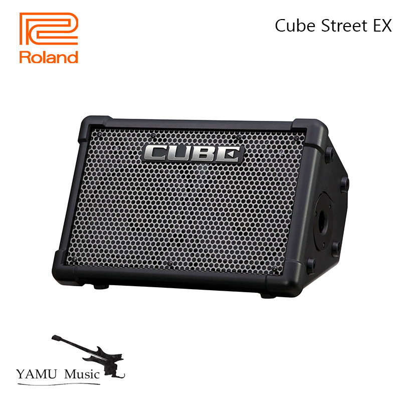 Roland Cube Street EX เครื่องขยายเสียงสําหรับกีตาร์ไฟฟ้าอะคูสติกและ Busking แบตเตอรี่-Powered 50 วัต