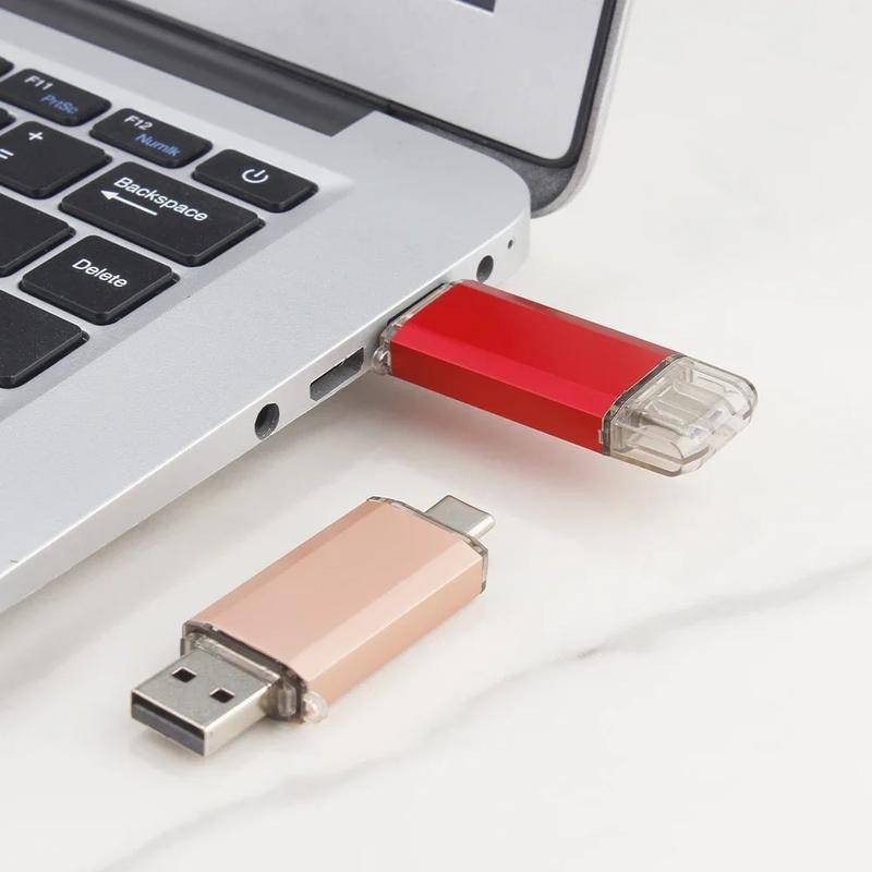 ดิสก์หน่วยความจํากระพริบ USB สีความเร็วสูงสไตล์ใหม่ C-Type จี้โลหะสองในหนึ่งเดียว OTG Stylus แฟลชไดรฟ์แบบพกพาที่กําหนดเองชื่อเลเซอร์ตัวอักษรโลโก้ขายส่ง
