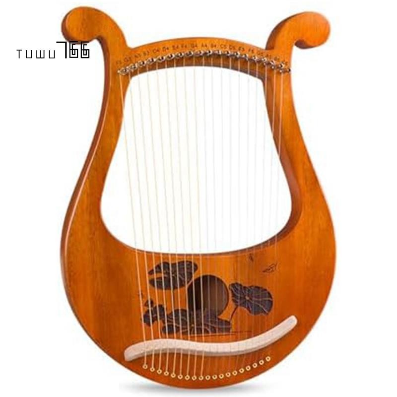 [tuwu766]Lyre Harp 19 String Beginners Harp,Portable 19-Tone Small Harp 19-String Lyre เครื่องดนตรีไ