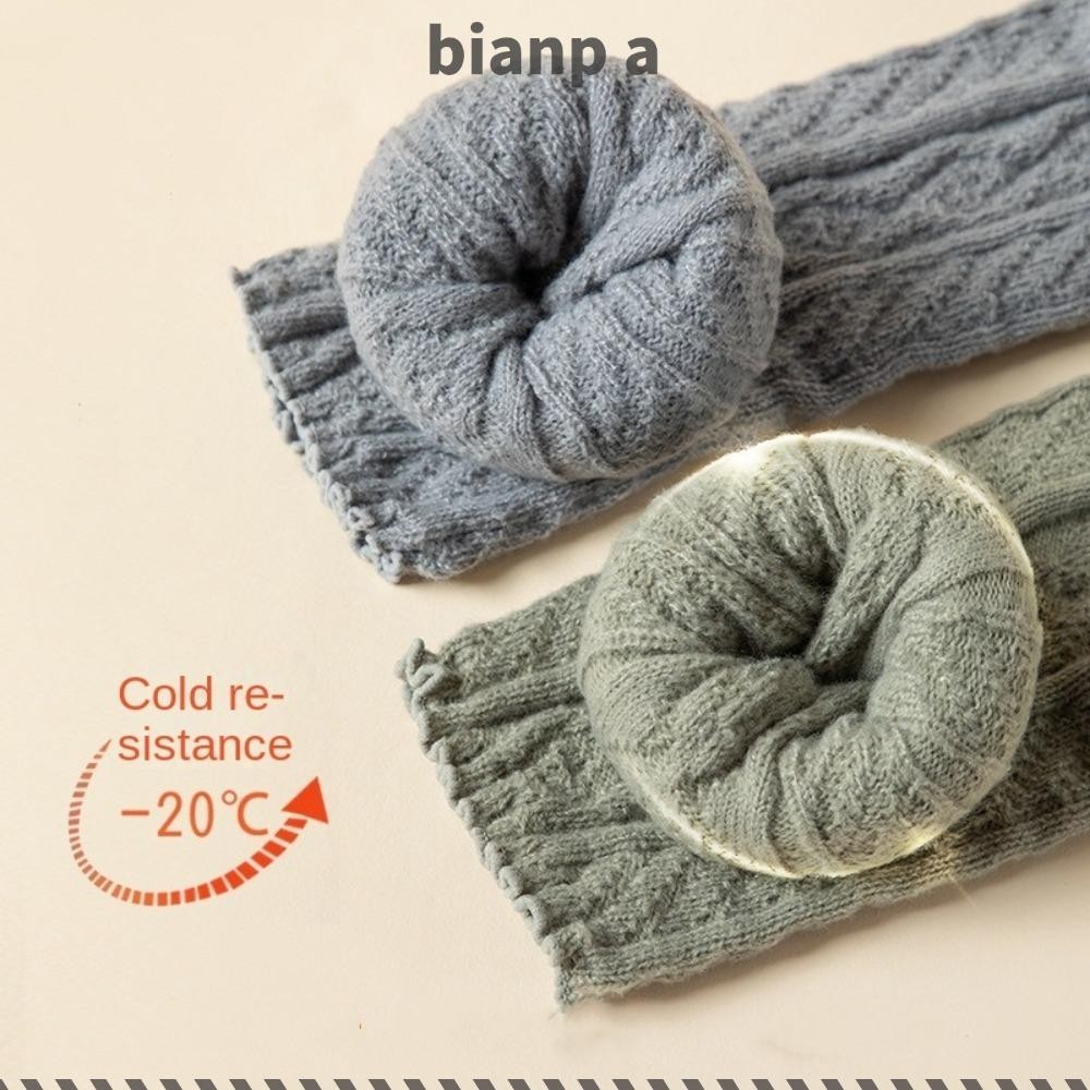 Bianpa ถักขาอุ่น, สีทึบ Y2K Lolita ถุงเท้ายาว, แฟชั่นกว่าเข่า Keep Warm Boot Cuffs เลกกิ้งฤดูหนาว