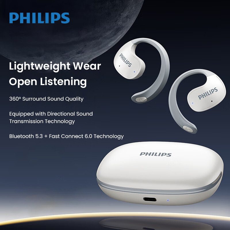Philips Open-Ear Bone Conduction Sports Headphones TAT2708
