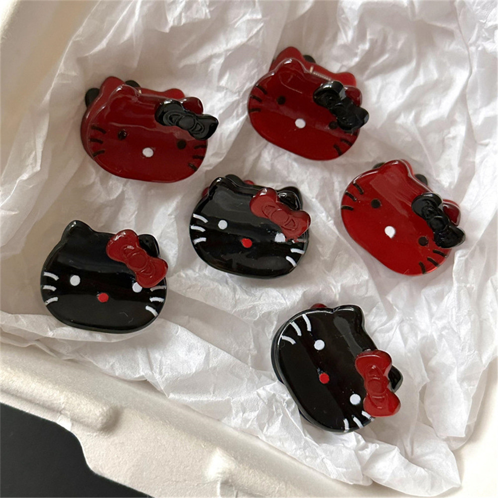 ใหม่สีดําสีแดง เคที แมวขนาดเล็กเกาคลิปเกาหลีผมม้าคลิปผมหวานน่ารักอุปกรณ์ผมสาว - รูปที่ 4