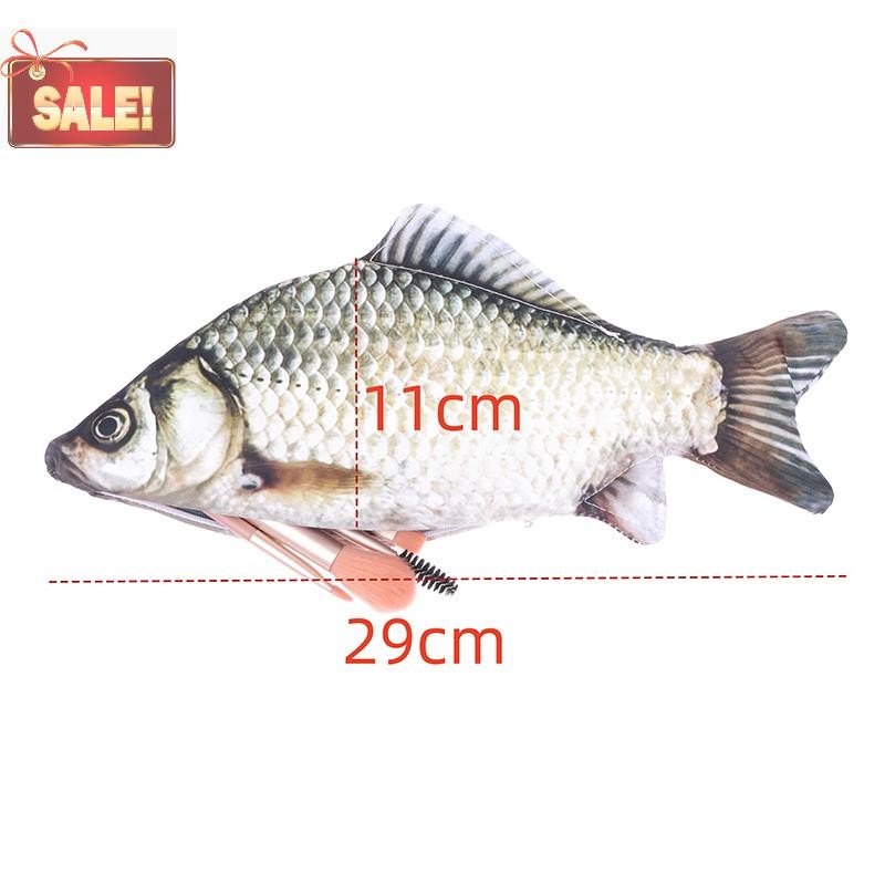 Bl Crucian ปลาคาร์พปากกากระเป๋าที่สมจริงรูปปลา Make-up กระเป๋าปากกาดินสอซิป Back To School กระเป๋าดินสอกระเป๋าดินสอ A - รูปที่ 3