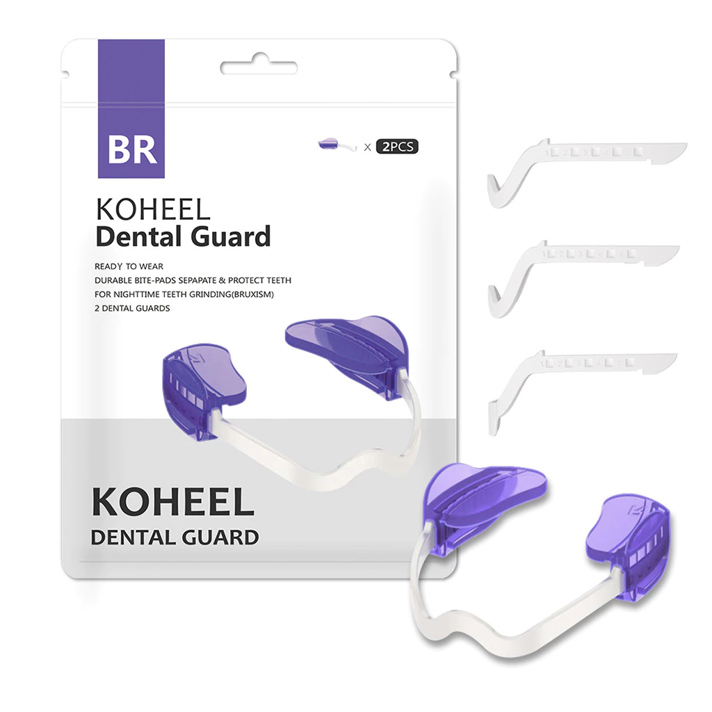 Koheel BR PRO ที่ปิดปากแบบปรับได้สําหรับการกัดฟันและร่อง, ไม่มียามกลางคืนเดือด, หยุด Bruxism Dental Guard 2 นับ