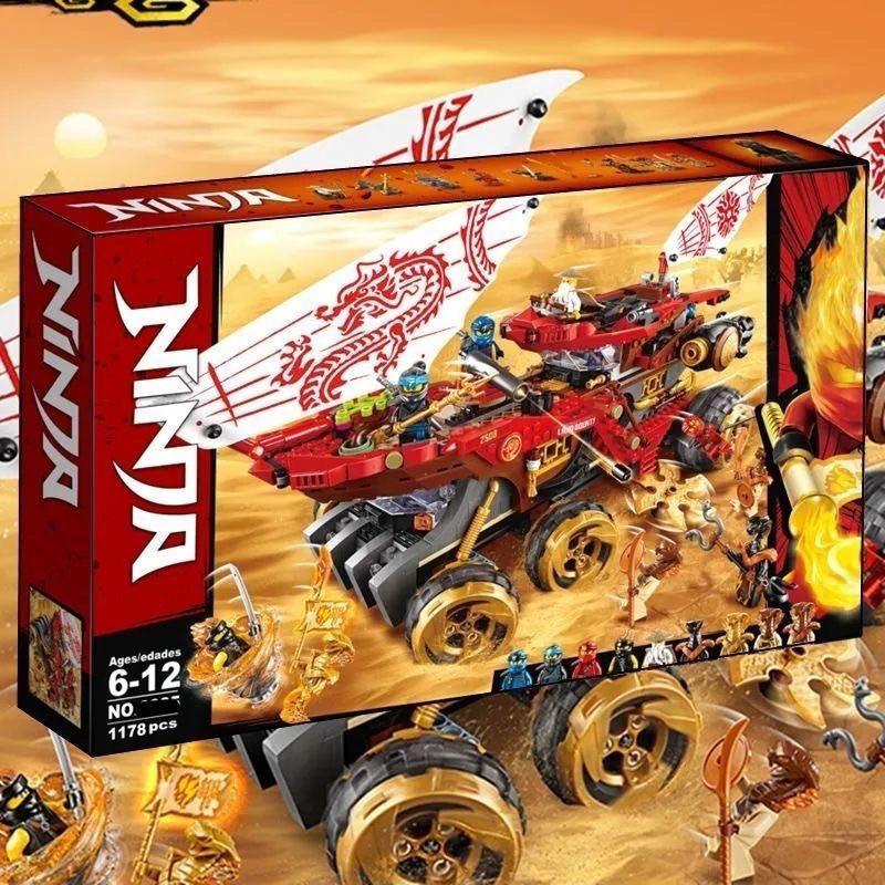ใช้ได้กับ LEGO Ninjago Chariot Minifigure Mecha Samurai บล็อกตัวต่อสำหรับเด็กผู้ชาย ของเล่นเพื่อการศ