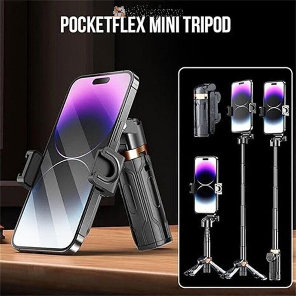 Elliejam Mini Selfie Stick, 3 in 1 พร้อมขาตั้งกล้องโทรศัพท์มือถือที่ถอดออกได้,มัลติฟังก์ชั่นขยาย Grip ปรับ Bluetooth Selfie Stick Vlog การถ่ายภาพสด