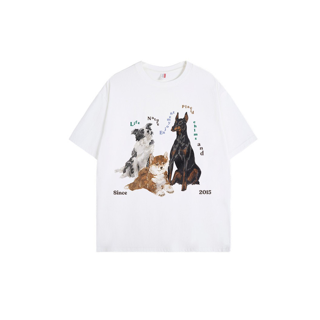 (oversize.summer) เสื้อยืดผ้าคอตตอน ลายหมาน่ารัก-Animal Series OT1(พร้อมส่ง)