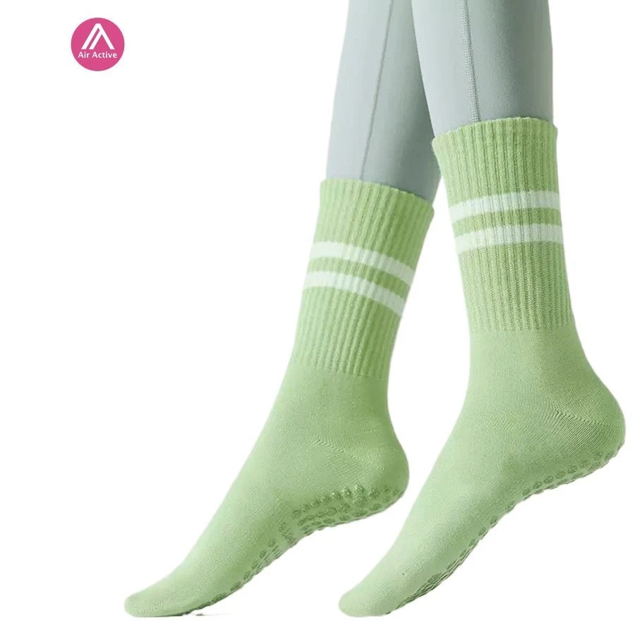 Airactive Leisure Yoga Socks Soft Cotton Pilates Sports Fitness Socks Anti-slip Medium Tube