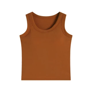 เสื้อกล้ามมีบราในตัว เสื้อกล้ามลำลอง เบสิก สีพื้นเปิดไหล่ สำหรับสตรี นุ่มและใส่สบาย