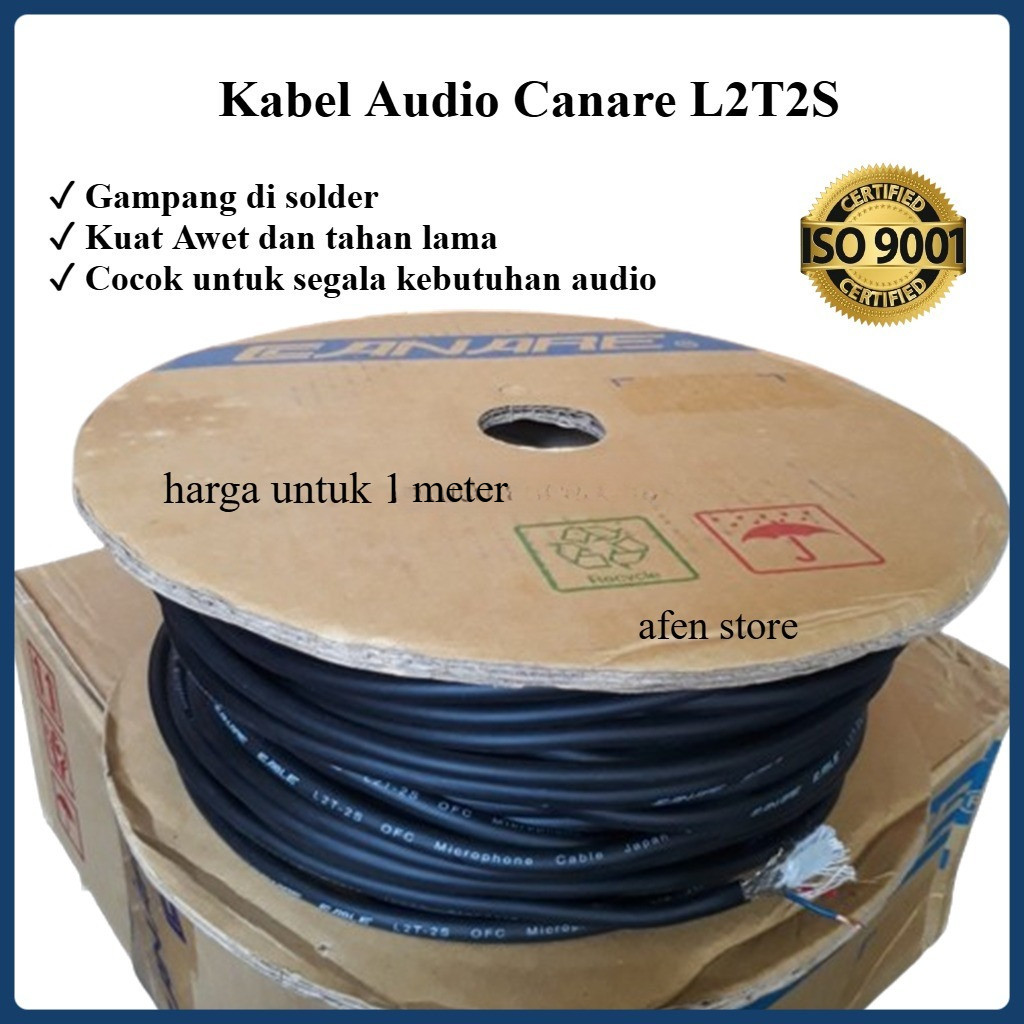 Canare L2T2S / L2T-2S สายสัญญาณเสียงไมโครโฟนมาตรฐาน สาย Canare ขนาดใหญ่ ต่อ (1 เมตร)