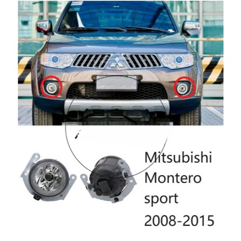 (พร้อม blub) ไฟตัดหมอกหมอกสําหรับ Mitsubishi PAJERO montero Sport 2008 2009 2010 2011 2012 2013 2014 2015 ด้านหน้า FogLamp กีฬาโคมไฟ