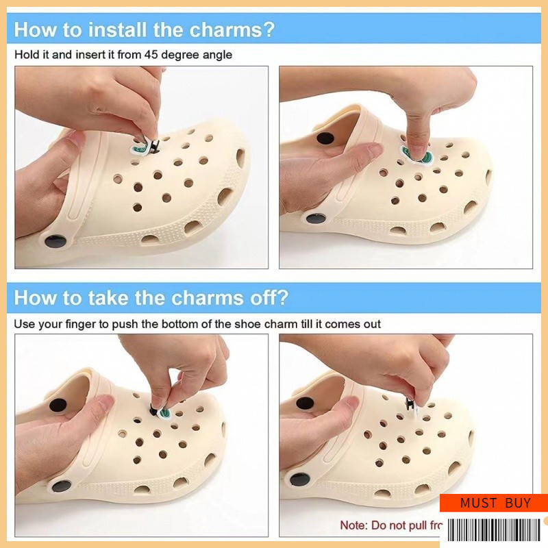 Jibbitz Crocs จี้ตกแต่งรองเท้า ชุดตัวต่อลายรองเท้า กันน้ำ | อุปกรณ์ตกแต่ง Clogs & Sandal สไตล์สากล
