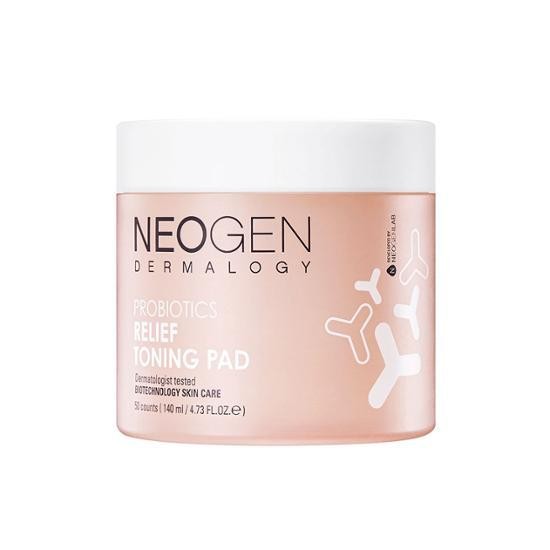 [แผ่นโทนเนอร์ที่เป็นกรดเล็กน้อย] Neogen probiotics Relief toning pad 50 แผ่น การดูแลผิวนิยมในเกาหลี