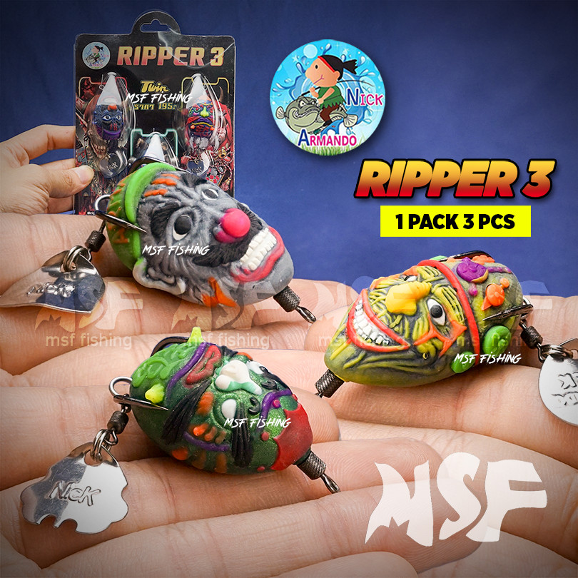 [MSF] Nick Armando Twin Ripper 3 Katak 3.5cm 7g Tiruan Umpan Casting Getah Fishing Lure BPO