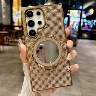 SAMSUNG ชุบGlitter Rhinestoneกระจกขาตั้งกรณีSamsung S25 S24 …