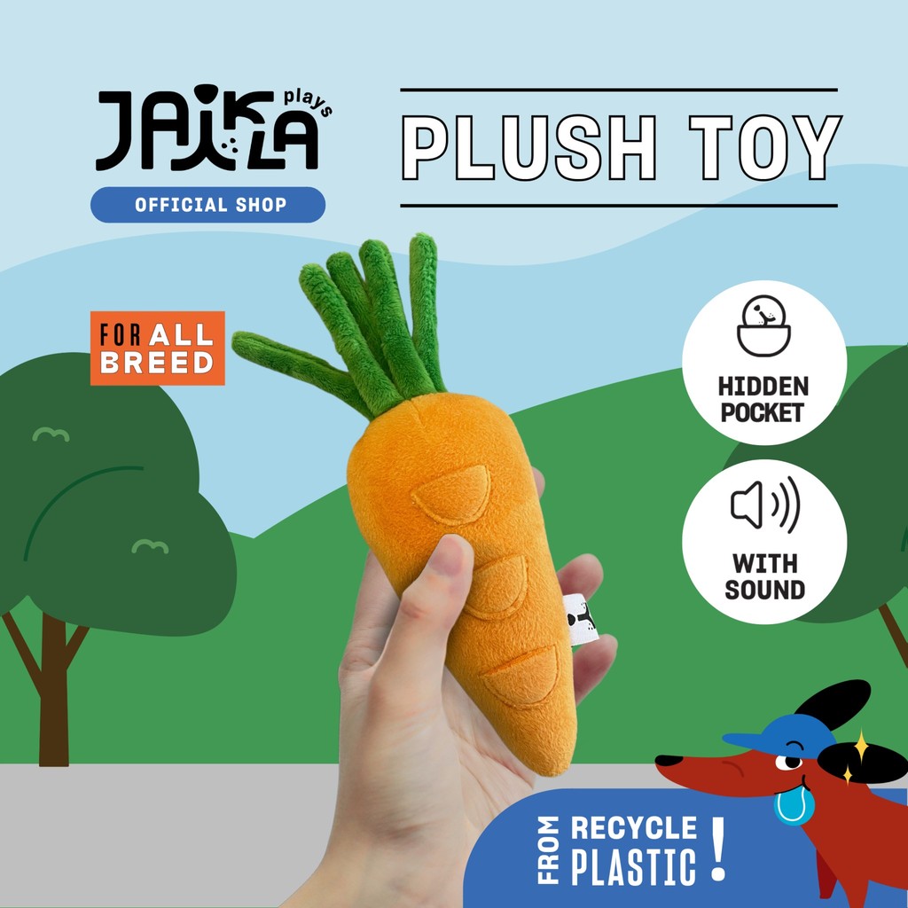 Carrot JAIKLA Plush ตุ๊กตาผ้า ของเล่นน้องหมา ตุ๊กตาแครอท ช่วยลดความเครียด