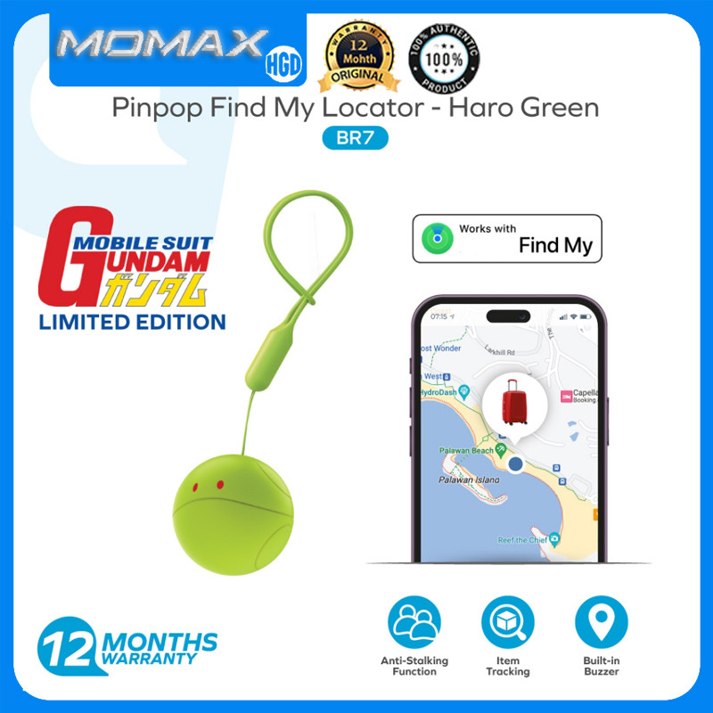Momax Pinpop Find My Locator Tracker Mobile Suit Gundam Limited Edition Keys Finder Item Locator Sma