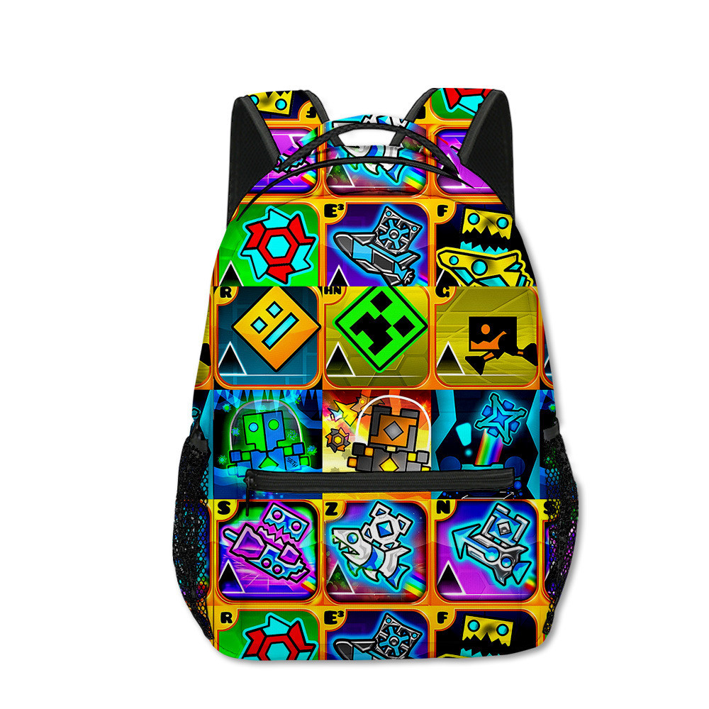 เรขาคณิต Sprint กระเป๋าเป้สะพายหลังเรขาคณิต Dash กระเป๋านักเรียนเด็กกระเป๋าเป้สะพายหลังอะนิเมะกระเป๋