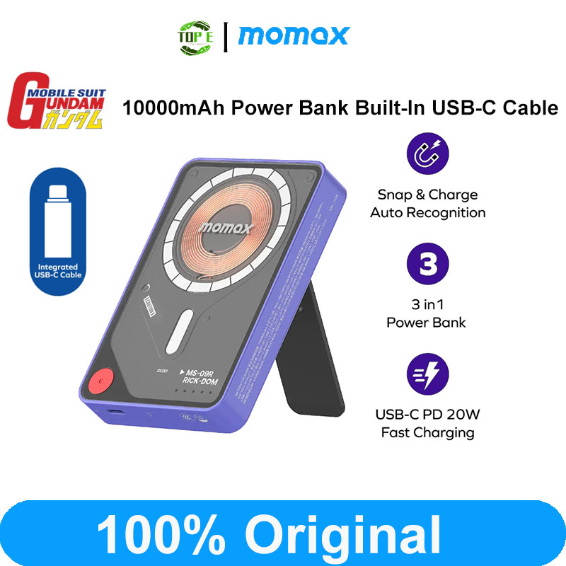 Momax 10000mAh Powerbank Mobile Suit Gundam Limited Edition 1-Power X Pro + 20W Magnetic Wireless Po