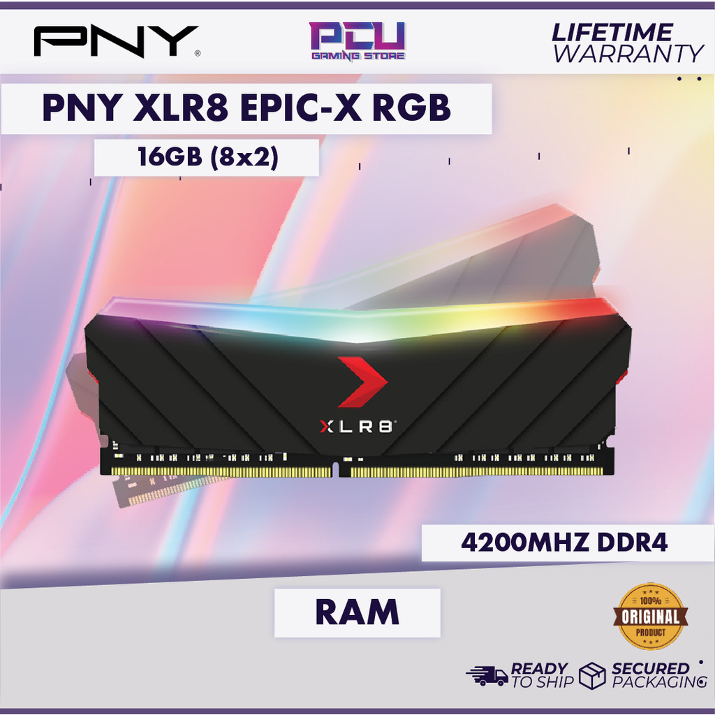 PNY XLR8 EPIC-X RGB 16GB (8X2) 4200MHZ DDR4 RAM