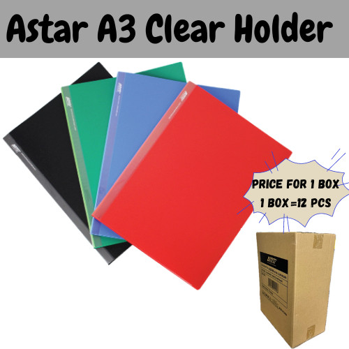 1BOX=12PCS ! ! !ASTAR A3 CLEAR HOLDER FILE /POCKET CLEAR FILE/ Clear Holder /Display Book/Document F