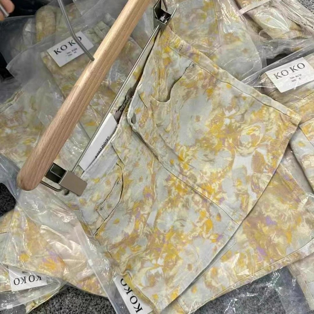 ฤดูร้อนสไตล์ใหม่เวอร์ชั่นเกาหลีการออกแบบซอกดอกไม้กระโปรงยีนส์ผู้หญิงเอวสูง ผอมลง ดูกระโปรงสั้น - รูปที่ 5