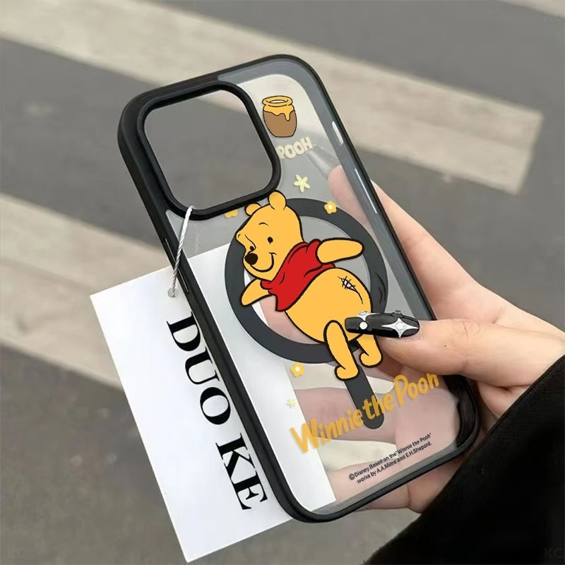 เคสโทรศัพท์หมีน้ำผึ้งสีเหลือง ใช้ได้กับ iPhone 12 13 Pro Max 14 Plus 11 Pro Max 13 Pro 14 Pro Max 15 16 Pro Max 15 Pro Max 16 Pro 12 Pro เคสอะคริลิคแม่เหล็กกันกระแทกทนทานต่อการสึกหรอ ราคา ถูกที่สุด ดีลบีเคเค แกลเลอรีภาพที่ 3