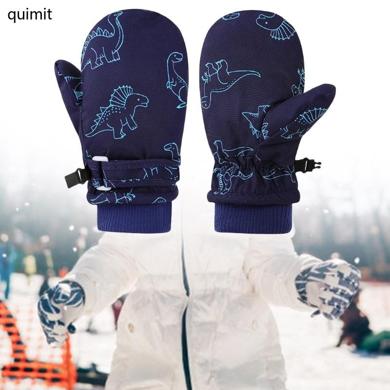 QUIM Splashproof Mittens ถุงมือเด็กกันลมเด็กฤดูหนาวที่อบอุ่นถุงมือหิมะ