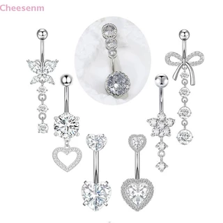 Cheesenm Simple Heart Navel แหวนผู้หญิงแฟชั่น Belly ปุ่มแหวนเซ็กซี่เจาะประณีตเครื่องประดับ Navel แหวนของขวัญ TH
