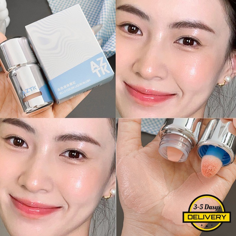 [3-5 วันมาถึง]AZTK Blush Highlight Contouring Mud - Water Glossy Liquid Blush Stick - Girls Makeup C