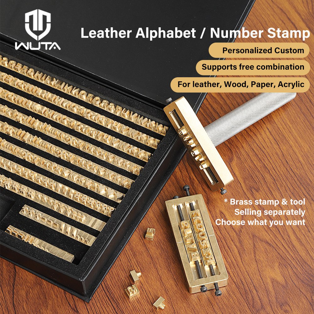 WUTA ทองเหลืองตัวอักษรจํานวนสัญลักษณ์แสตมป์ชุดสําหรับตัวอักษรหนังลายนูน DIY Leathercraft แสตมป์ชุดเครื่องมือฟอยล์ร้อนปั๊ม CNC แม่พิมพ์