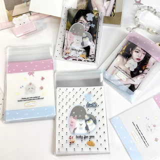 50 ชิ้น/ถุงการ์ตูนน่ารักถุงปิดผนึก Toploader Photocard ถุงบรรจุภัณฑ์