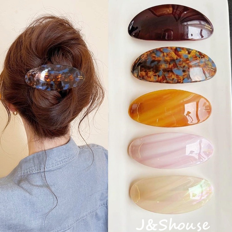 KF1035 แฟชั่นเกาหลีใหม่ ellipse arc acetate ผมเรียบง่ายฤดูใบไม้ผลิคลิป hairpins ผู้หญิงอุปกรณ์เสริม