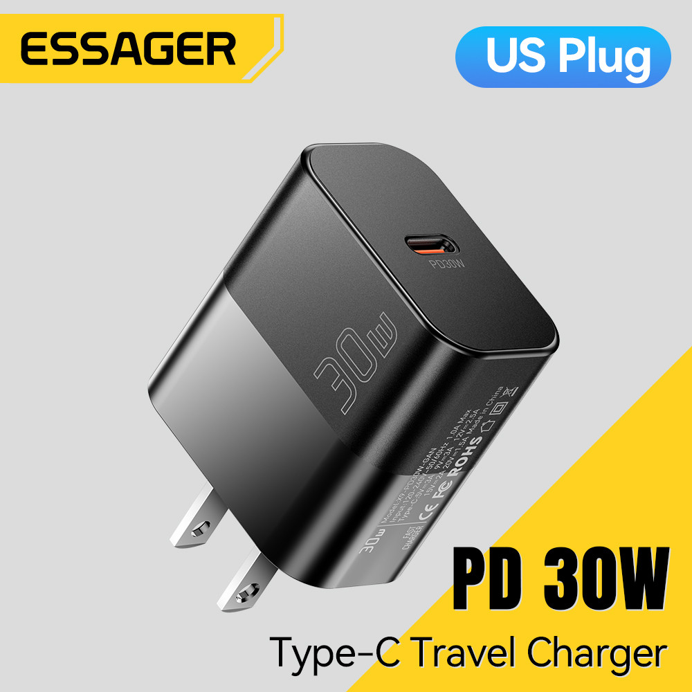 Essager PD 20W/30W USB Type C Charger PD Fast Charge โทรศัพท์ QC 3.0 Quick Chargers Wall Plug Adapter