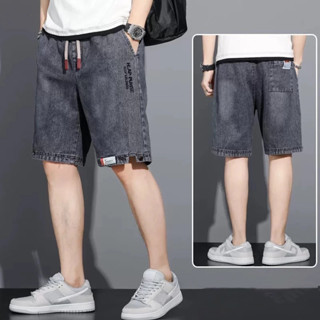 EERSHENSHI กางเกงขาสั้นเอวยางยืดผู้ชาย ผ้ายีนส์ยืด รุ่น M075…