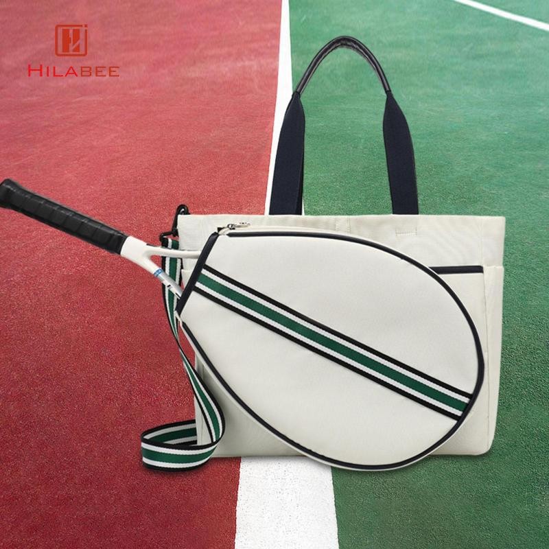 HILABEE ไม้เทนนิส Tote ผ้าใบความจุขนาดใหญ่ฟิตเนสมืออาชีพกระเป๋าถือเทนนิส