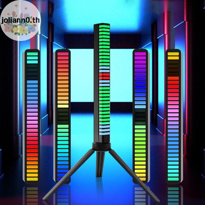 Joliann0 Creative 5V USB 16/32 LED Night Lights Pickup Voice App ควบคุม RGB เพลง Rhythm Light Bar th