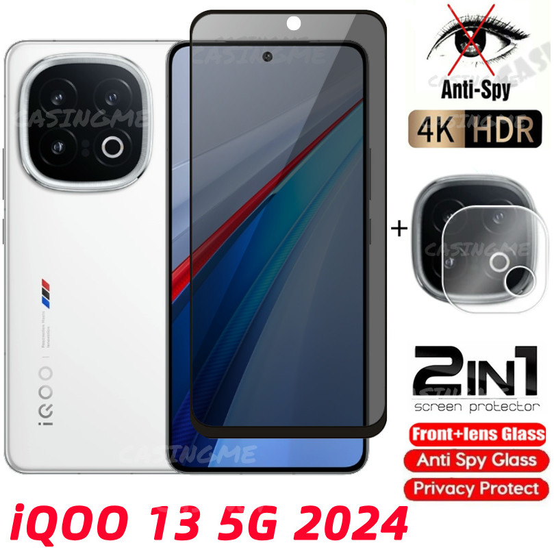 Iqoo 13 5G 2024 กระจกนิรภัยส่วนตัว Anti-Spy คลุมทั้งหมดปกป้องหน้าจอ Anti Peek ฟิล์มความเป็นส่วนตัวสํ