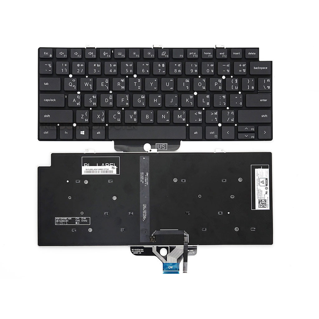 แป้นพิมพ์แล็ปท็อปใหม่สําหรับ Dell Latitude 5320 5330 7320 7330 P133G 5340 5330 แป้นพิมพ์ไทย