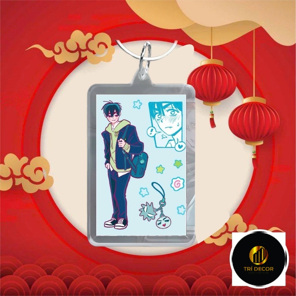 Ivan alien stage พวงกุญแจสี่เหลี่ยมโปร่งใสพิมพ์ลายขอ - ตกแต่ง