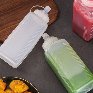 800/1000ml ขวดบีบน้ํามันซอส ขวดบีบ สำหรับนมข้น น้ำเชื่อม ซอสมะเขือเทศ ขวดใส่มายองเนส พลาสติก กันรั่ว