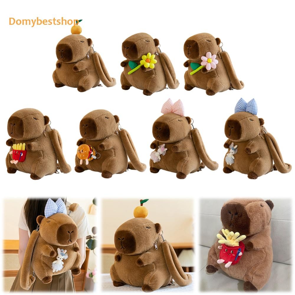 Soft Girl Small Backpack Cute Capybara Plush Backpack Funny Girl Anime Crossbody Bag Fashion Plush Doll Fur Bag for Kids Student [Domybestshop.th]