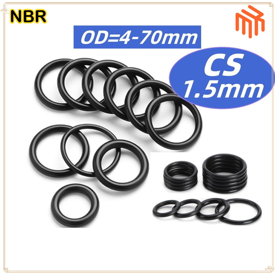[MX1]โอริง O-Ring วงใน ID 4 - 70 mm ความหนา 1.5 มิล ยางโอริง NBR / โอริง/แหวนยางซีลสีดํา cs1.5mm * OD4-70mm