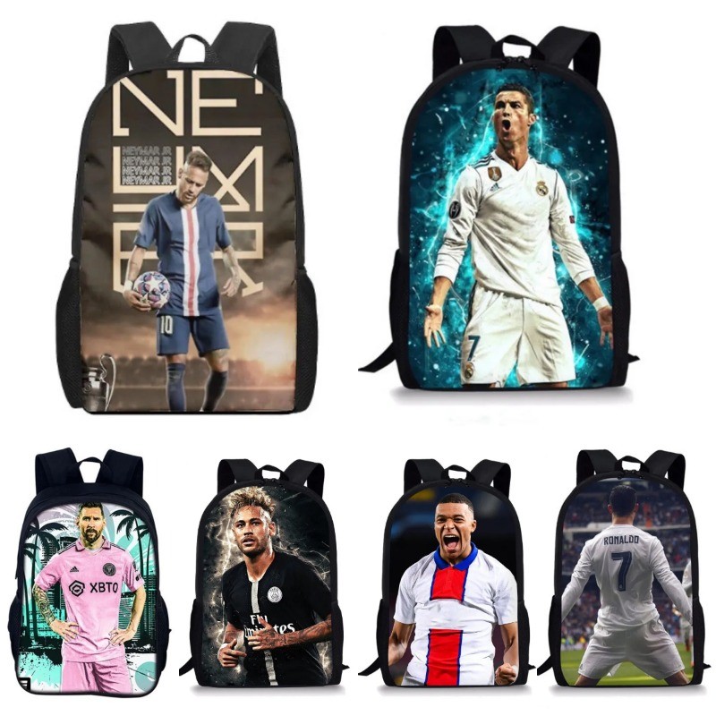 กระเป๋านักเรียนเด็ก Cristiano Ronaldo กระเป๋าเป้สะพายหลัง พิมพ์ลาย 3 มิติ กระเป๋านักเรียนประถม น้ําหนักเบา ป้องกันน้ํา
