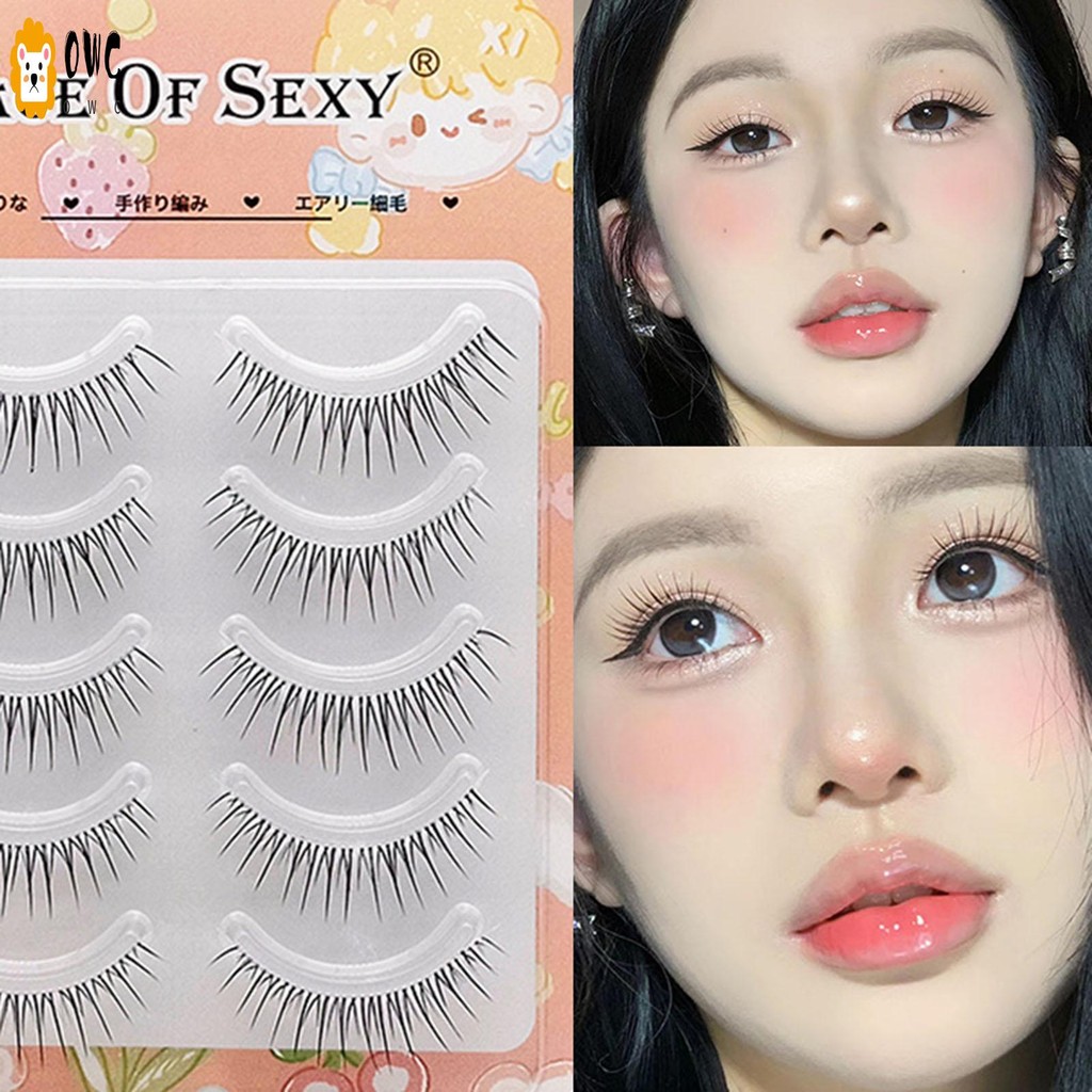 ขนตาปลอมขนน้ําหนักเบา 5 คู่ Wispy ขนตาจําลองนุ่ม