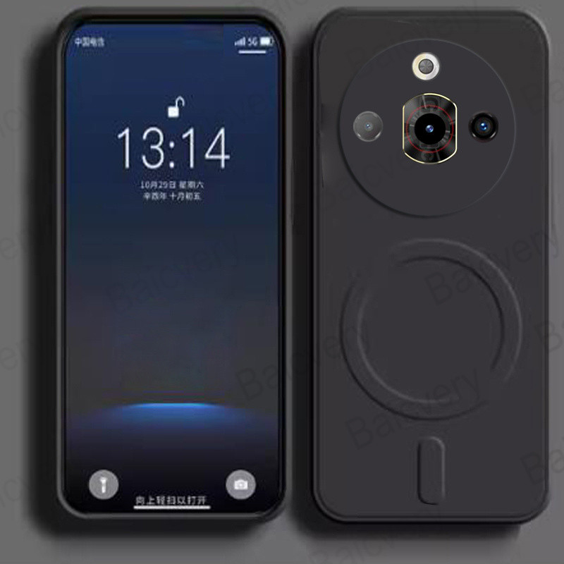 Zte Nubia Focus Pro 5G Casing Phone Case Cover Camera Protect Support Magnetic Wireless Charger with Holder
