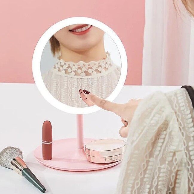 YTL กระจกมีไฟ LED กระจกแต่งหน้าถาดเก็บของ กระจกแต่งหน้า LED กระจกมีไฟส่องหน้า มีไฟ แบบพกพา - รูปที่ 2